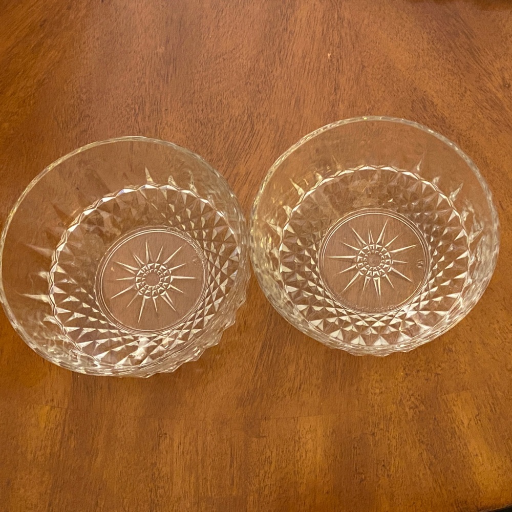 Arcoroc Diamant Glass Vintage Dessert Bowls set of two